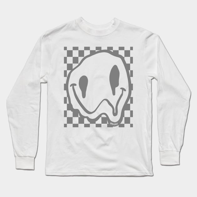 Melty Smile (Gray Version) Long Sleeve T-Shirt by Jan Grackle